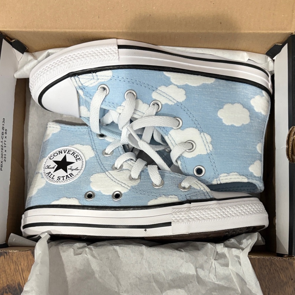 Converse Kids' Sky Blue Cloud high tops - Picture 7 of 13